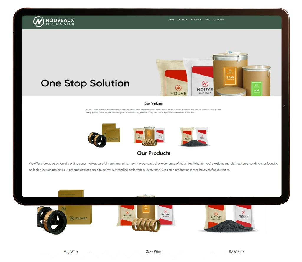 Custom web interface design for business website